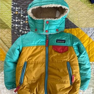 Patagonia Kids' Turquoise and Yellow Reversible Tribbles Hoody